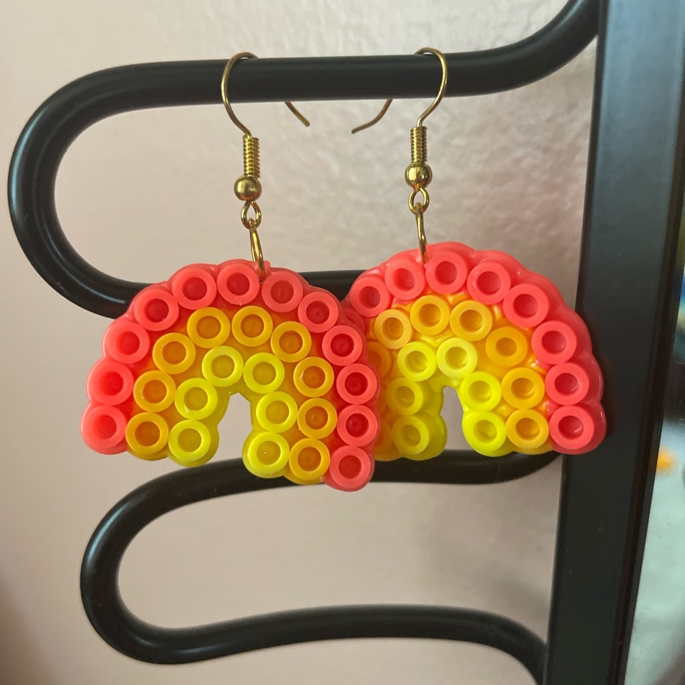 Perler Beads Rainbow 🌈 Earrings
